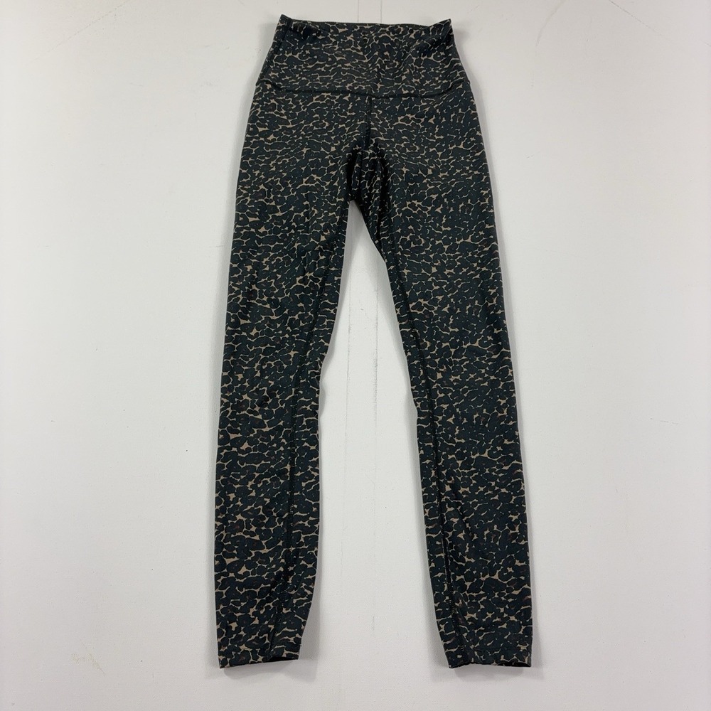 Varley Leggings Womens XXS Green Animal Print High Rise Ankle Yoga Gym Pants